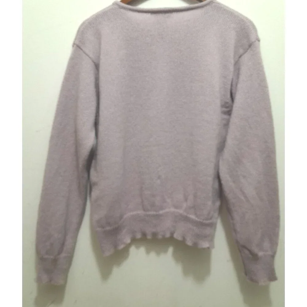 Vtg Gallagher Womens Shetland Wool Cable Knit Soft Size XL Cardigan  Lavender